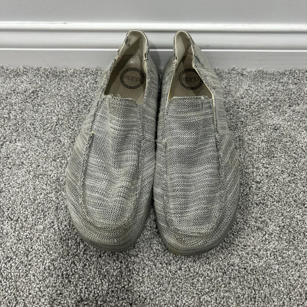 Hey Dude Chan Stretch Grey Melange Slip On Shoes‎ Casual Loafers Men's Size 12